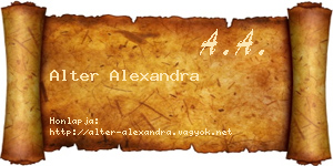 Alter Alexandra névjegykártya