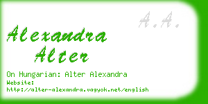 alexandra alter business card
